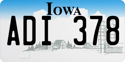 IA license plate ADI378