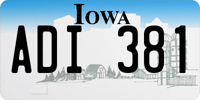IA license plate ADI381