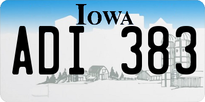 IA license plate ADI383