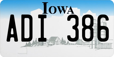 IA license plate ADI386