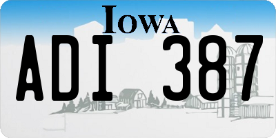 IA license plate ADI387