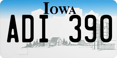 IA license plate ADI390