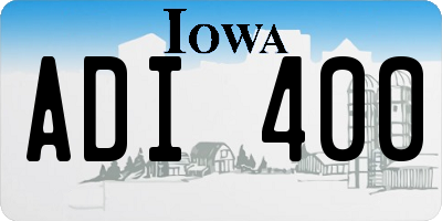 IA license plate ADI400