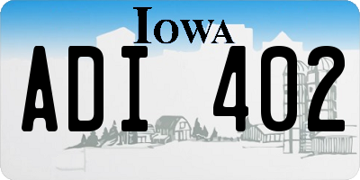 IA license plate ADI402