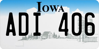 IA license plate ADI406