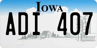 IA license plate ADI407