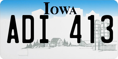 IA license plate ADI413