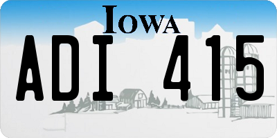 IA license plate ADI415