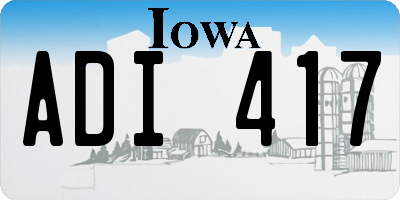 IA license plate ADI417