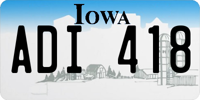 IA license plate ADI418