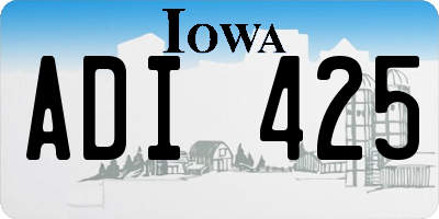 IA license plate ADI425