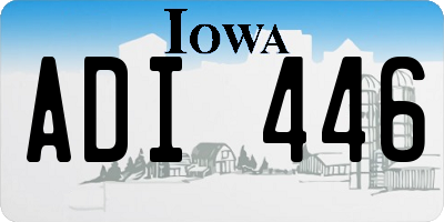 IA license plate ADI446