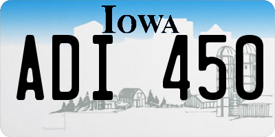 IA license plate ADI450