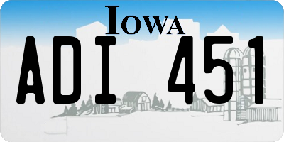 IA license plate ADI451