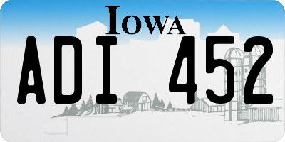 IA license plate ADI452