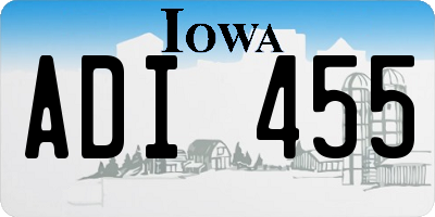 IA license plate ADI455