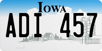 IA license plate ADI457