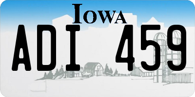 IA license plate ADI459