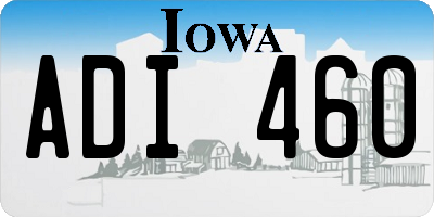 IA license plate ADI460