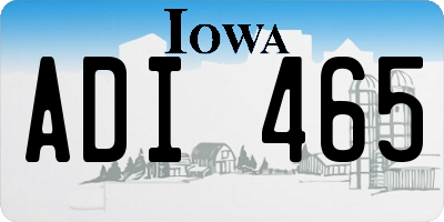 IA license plate ADI465