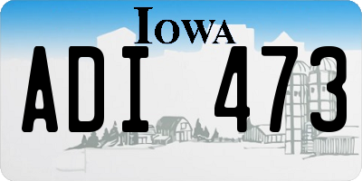 IA license plate ADI473