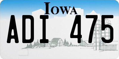 IA license plate ADI475
