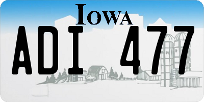 IA license plate ADI477