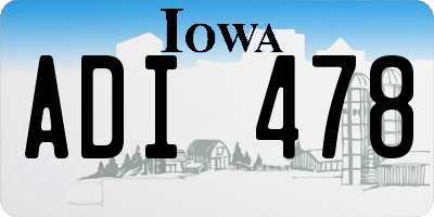 IA license plate ADI478