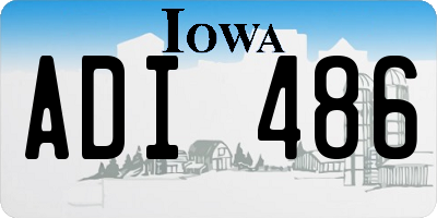 IA license plate ADI486