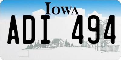 IA license plate ADI494