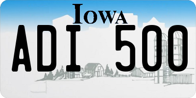 IA license plate ADI500