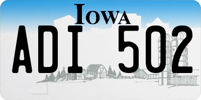 IA license plate ADI502