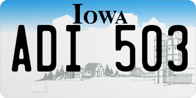 IA license plate ADI503