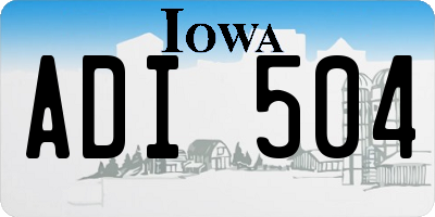 IA license plate ADI504