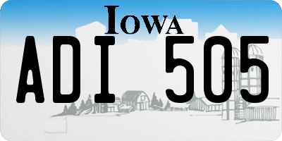 IA license plate ADI505
