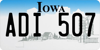IA license plate ADI507