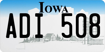 IA license plate ADI508