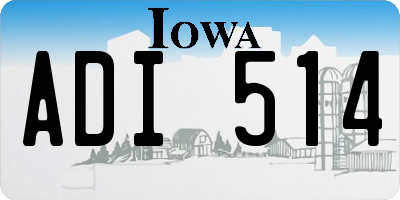 IA license plate ADI514