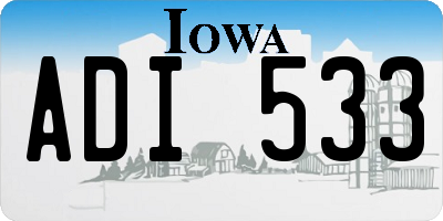 IA license plate ADI533