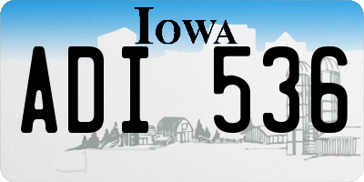 IA license plate ADI536