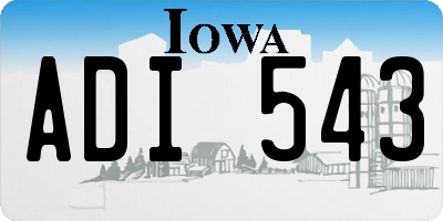 IA license plate ADI543