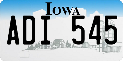 IA license plate ADI545