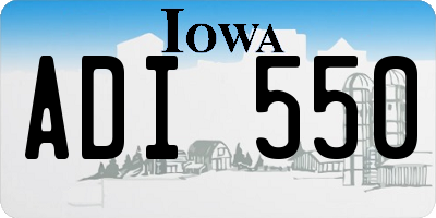 IA license plate ADI550