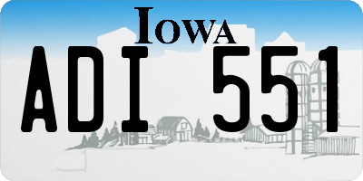 IA license plate ADI551