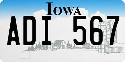 IA license plate ADI567