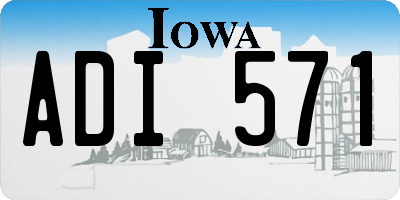 IA license plate ADI571