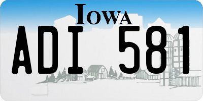 IA license plate ADI581