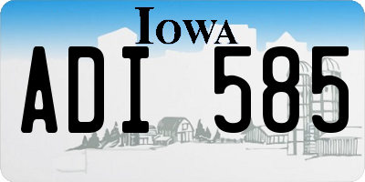 IA license plate ADI585
