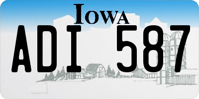 IA license plate ADI587