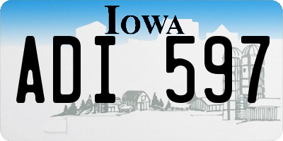 IA license plate ADI597